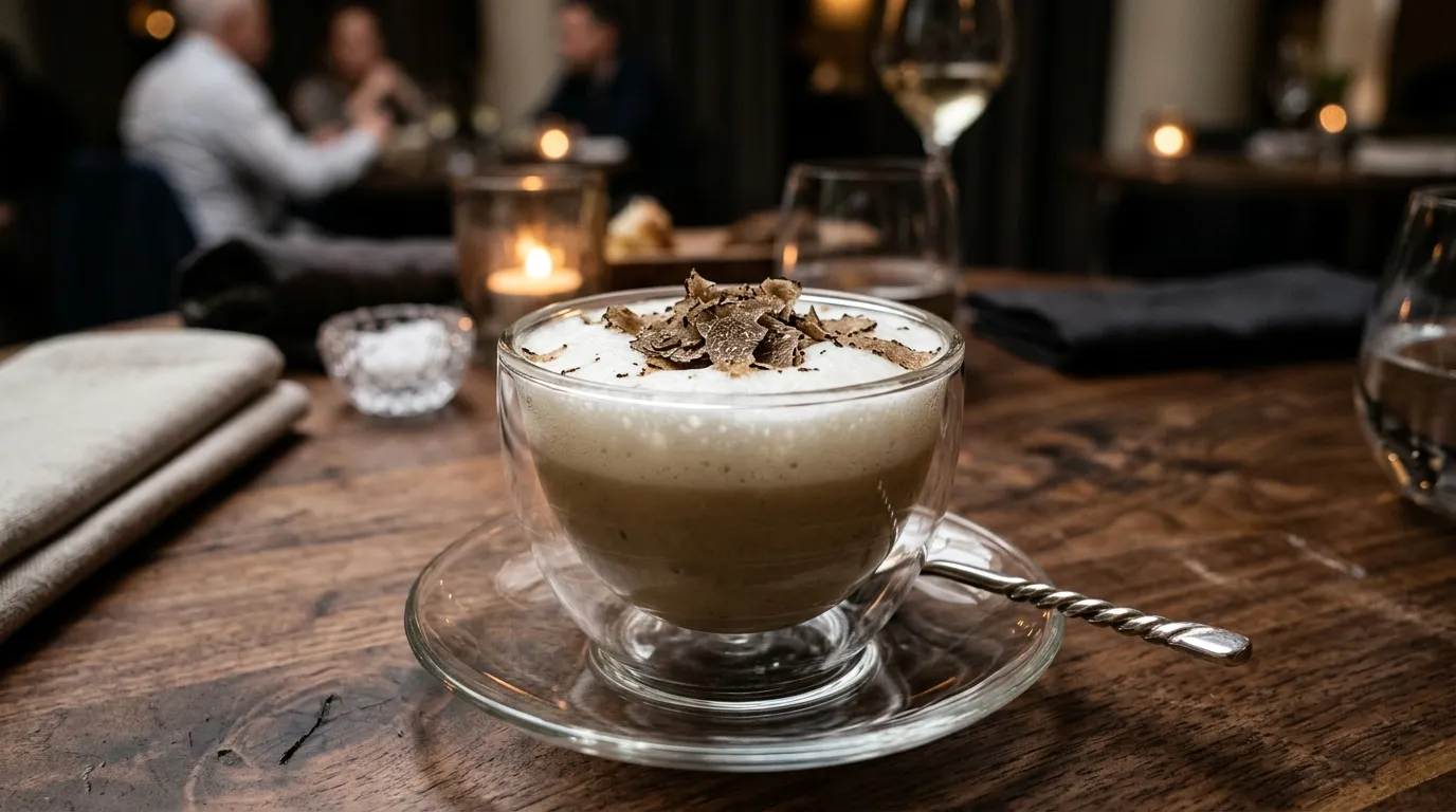 Cappuccino van Aardpeer | Zwarte Truffel | Schuim — thumbnail